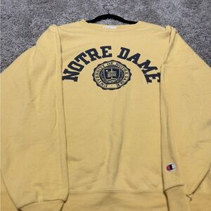 Champion Yellow Notre Dame Crewneck Sweater
